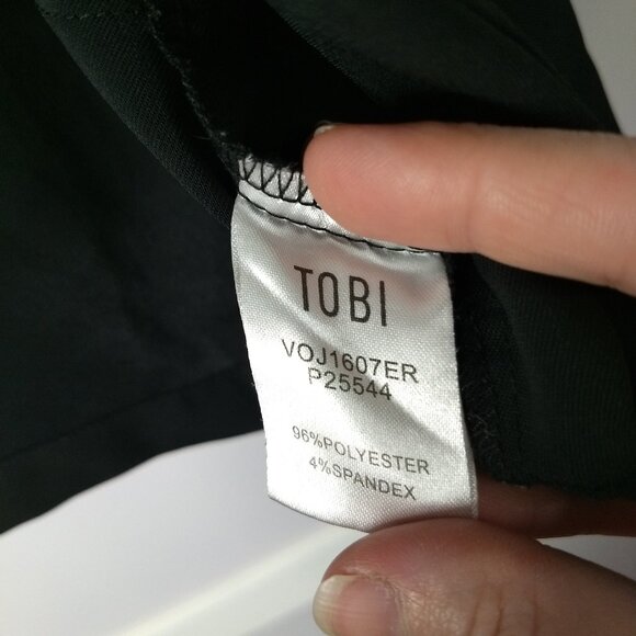 Tobi Black Lightweight Waterfall Open Front Jacket Size Small Oversized Blazer - Picture 8 of 13